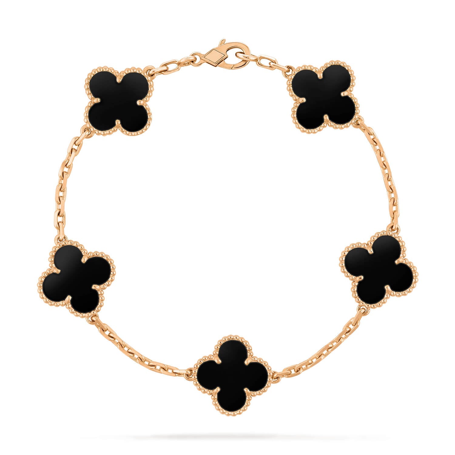 ¡®Imperial¡¯CLOVER  5 MOTIFS BLACK ONYX BRACELET