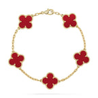 ¡®Imperial¡¯CLOVER 5 MOTIFS RED AGATE  BRACELET
