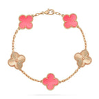 ¡®Imperial¡¯CLOVER BRACELET 5 MOTIF PINK AND PINK GOLD