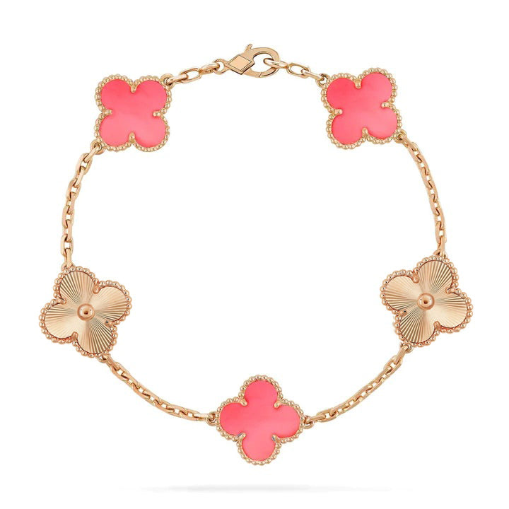¡®Imperial¡¯CLOVER BRACELET 5 MOTIF PINK AND PINK GOLD