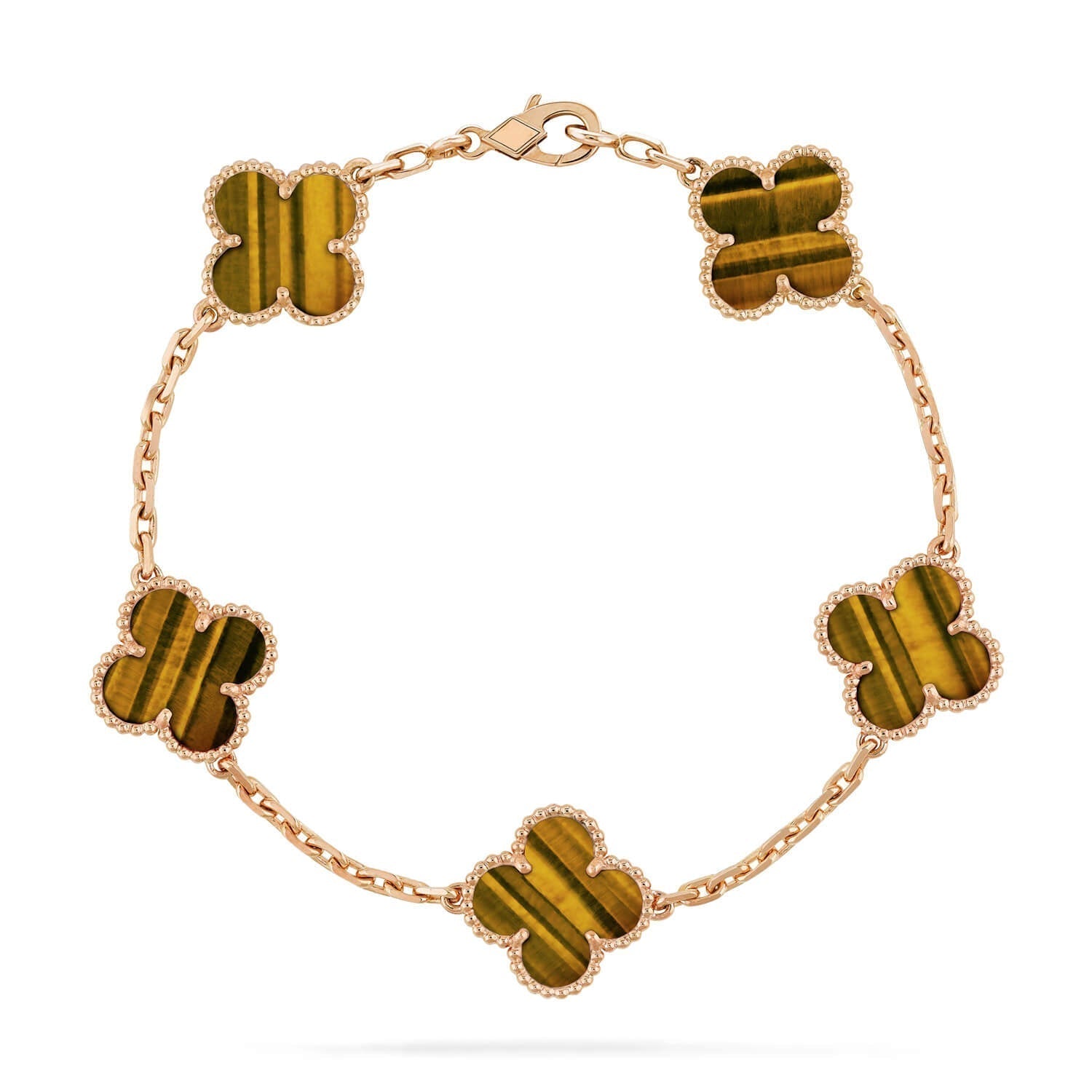 ¡®Imperial¡¯CLOVER  5 MOTIFS TIGER EYE BRACELET