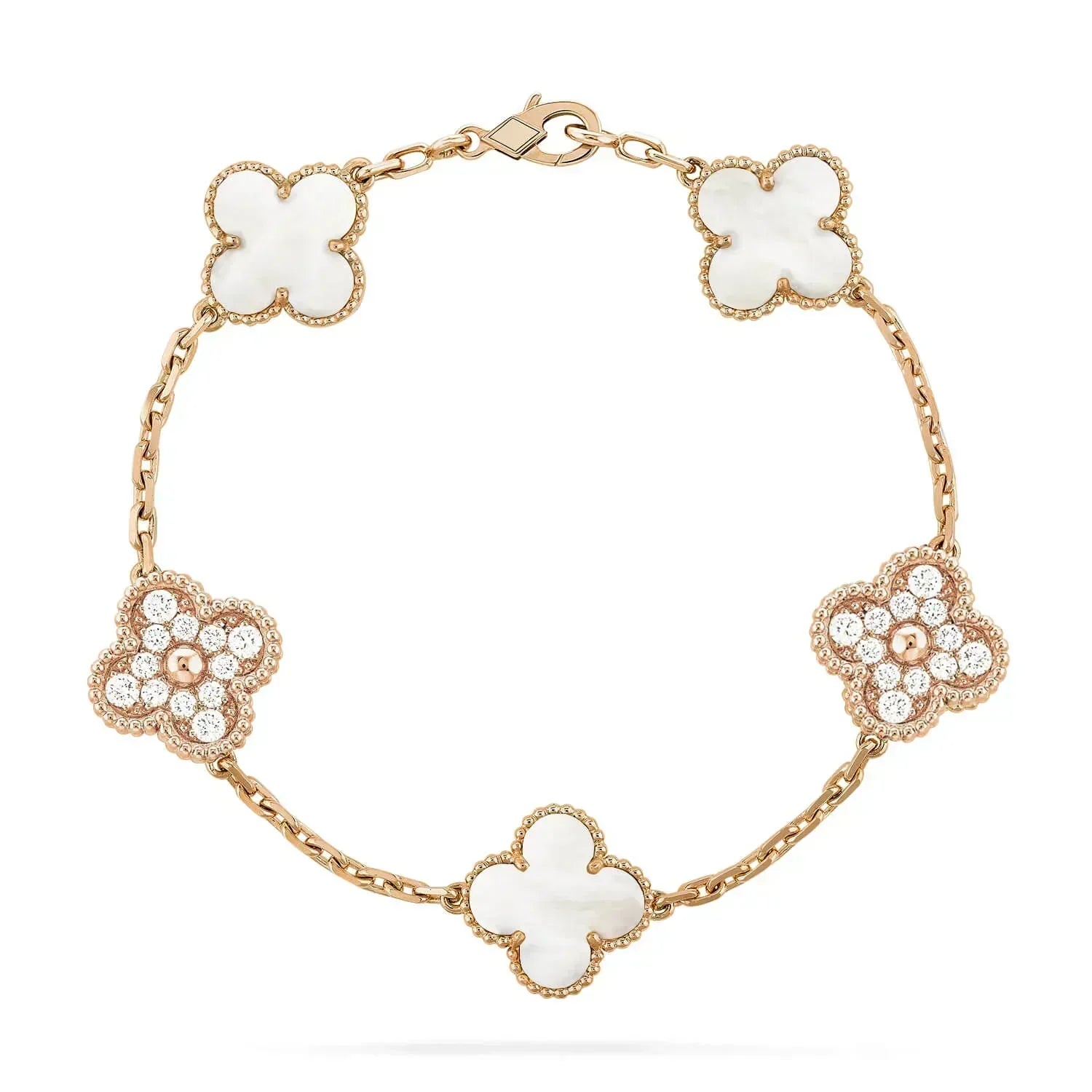 ¡®Imperial¡¯CLOVER BRACELET 5 MOTIF WHITE MOP DIAMOND
