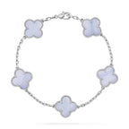 ¡®Imperial¡¯CLOVER  5 MOTIF PURPLE CHALCEDONY BRACELET SILVER