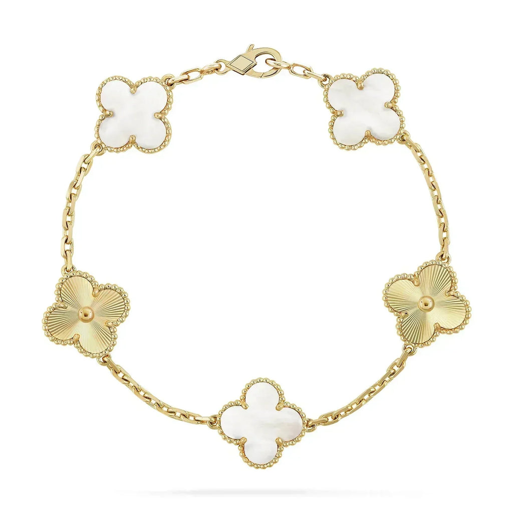 ¡®Imperial¡¯CLOVER BRACELET 5 MOTIF WHITE MOP PINK GOLD