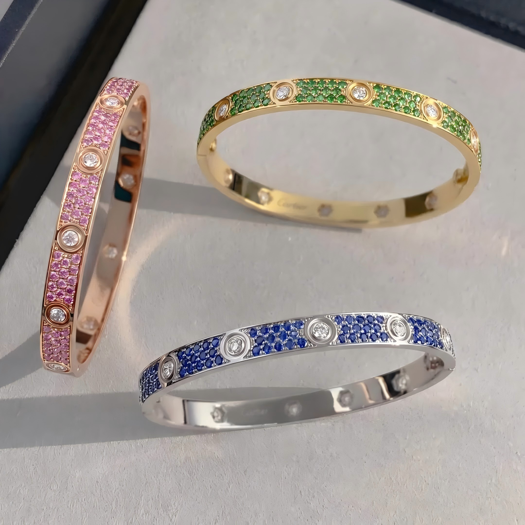 [Imperial] 2026 PAVE GEMSTONE LOVE BRACELET 6.1MM 10 DIAMONDS