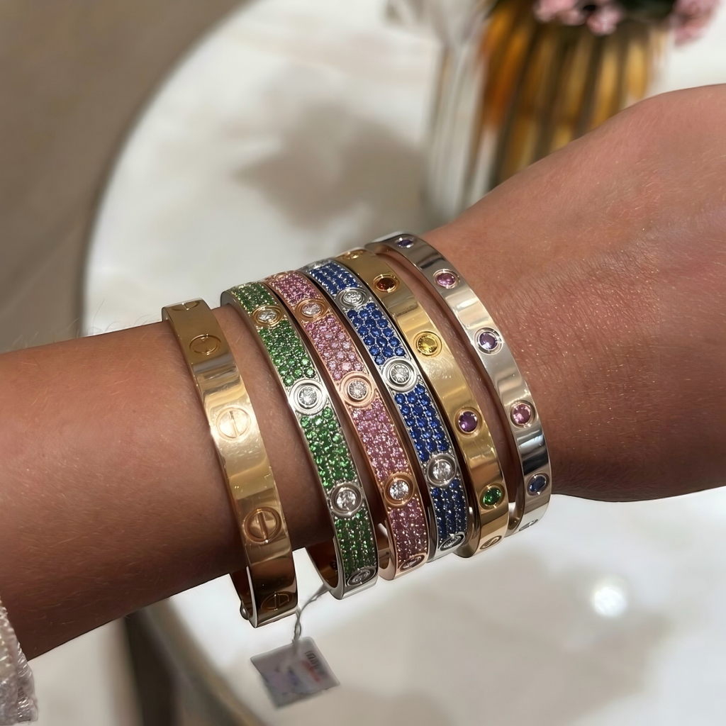 [Imperial] 2026 PAVE GEMSTONE LOVE BRACELET 6.1MM 10 DIAMONDS
