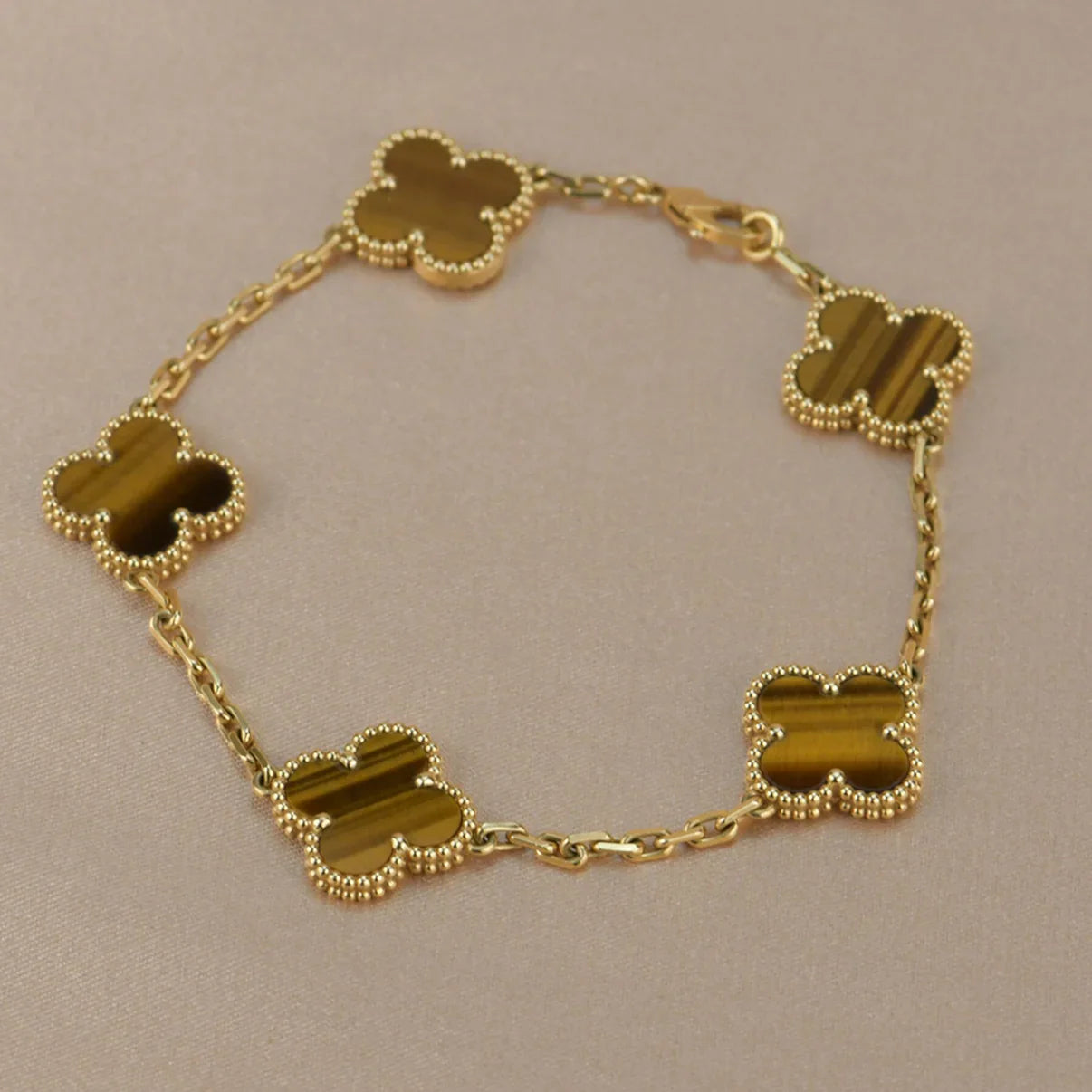[Imperial]Nueva COLECCIÓN DE BRAZALETE TREBOL 5 MOTIVOS OJO DE TIGRE