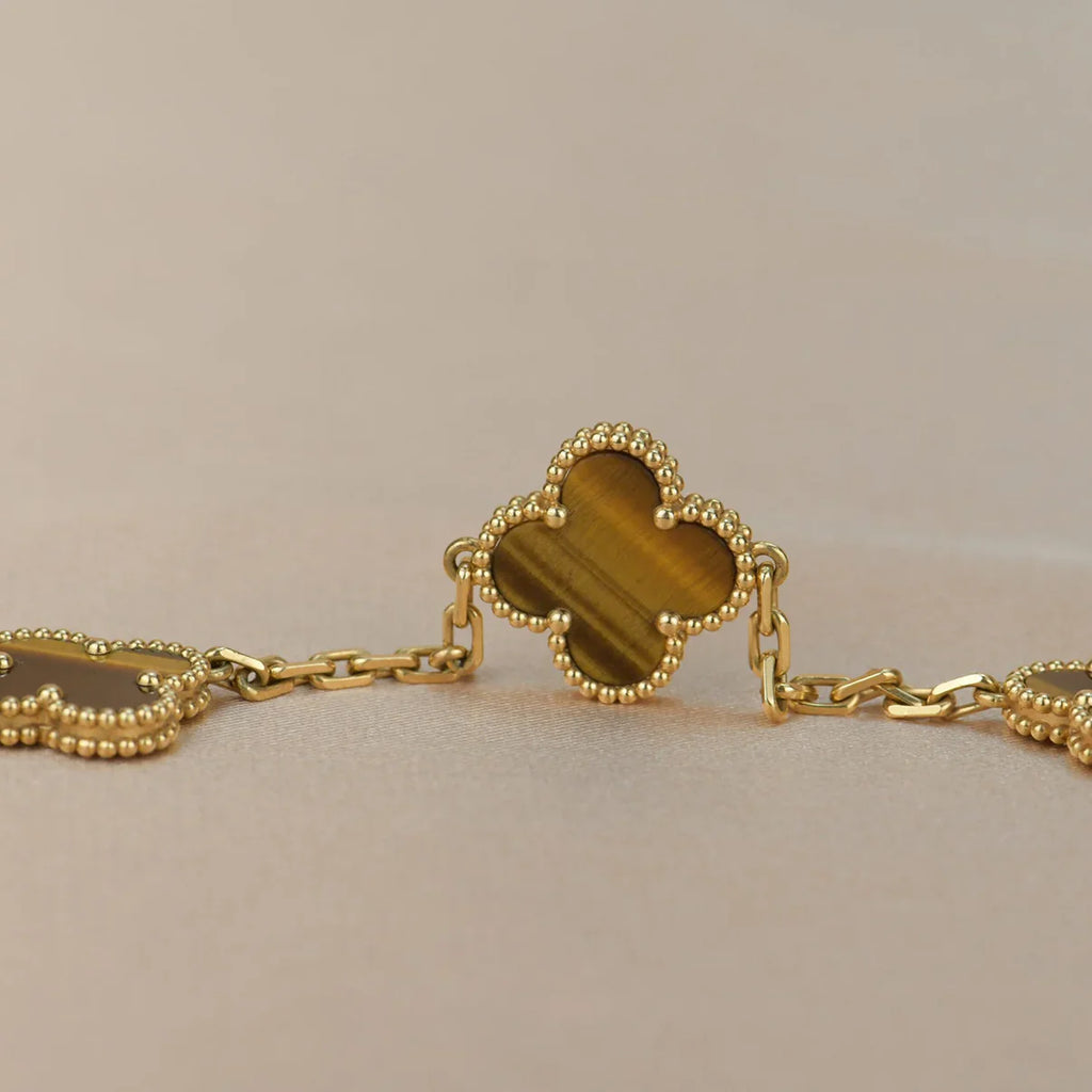 [Imperial]Nueva COLECCIÓN DE BRAZALETE TREBOL 5 MOTIVOS OJO DE TIGRE