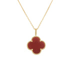 ¡®Imperial¡¯CLOVER 25MM NECKLACE GOLD CARNELIAN