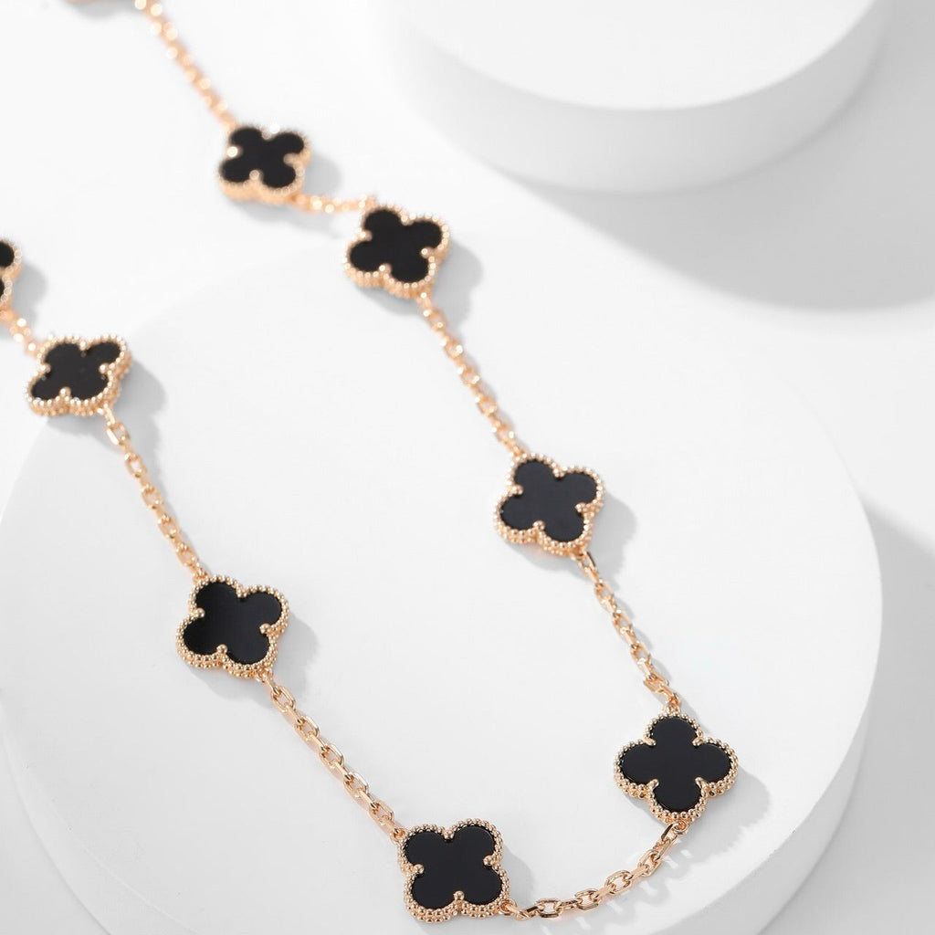 ¡®Imperial¡¯CLOVER 10 MOTIFS ONYX NECKLACE