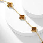 ¡®Imperial¡¯CLOVER 10 MOTIFS TIGER EYE NECKLACE