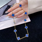 ¡®Imperial¡¯CLOVER 10 MOTIFS BLUE AGATE NECKLACE