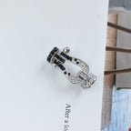 ¡®Imperial¡¯FORCE LARGE HORSESHOE BLACK WHITE DIAMOND BRACELET SILVER