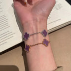 [Imperial]Nueva COLECCIÓN DE BRAZALETE TREBOL 5 MOTIVOS VIOLETA