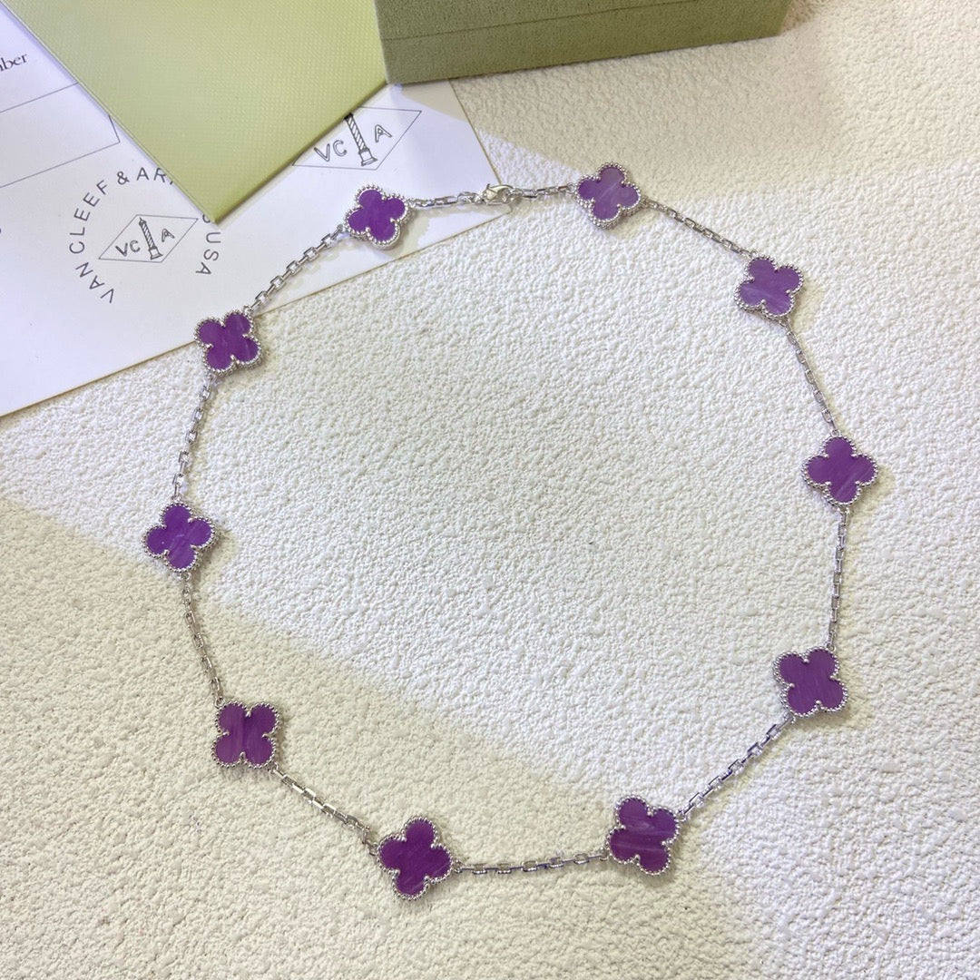 ¡®Imperial¡¯CLOVER 10 MOTIFS  PURPLE VIOLET  NECKLACE