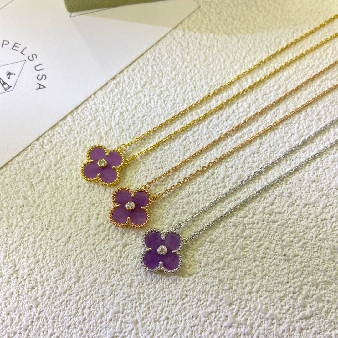 ¡®Imperial¡¯CLOVER 15MM DIAMOND  PURPLE VIOLET NECKLACE
