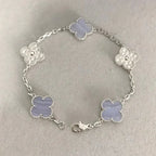 [Imperial]New  CLOVER 5 MOTIF PURPLE CHALCEDONY BRACELET COLLECTION