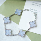 [Imperial]New  CLOVER 5 MOTIF PURPLE CHALCEDONY BRACELET COLLECTION