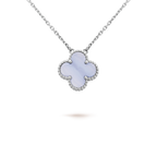 ¡®Imperial¡¯CLOVER 15MM BLUE CHALCEDONY NECKLACE SILVER