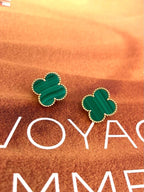 [Imperial] TREBOL GRANDE (20mm) 1 MOTIVOS ARETES DE TUERCA MADRE PERLA VERDE
