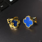 [Imperial] TREBOL GRANDE (20mm) 1 MOTIVOS ARETES DE TUERCA MADRE PERLA AZUL