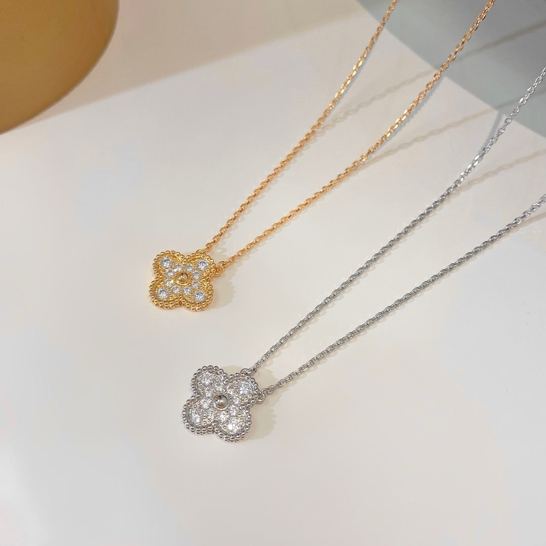 ¡®Imperial¡¯CLOVER 15MM DIAMOND SINGLE FLOWER NECKLACE