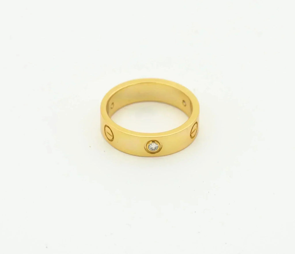 ¡®Imperial¡¯LOVE RING 4MM 1 DIAMOND GOLD