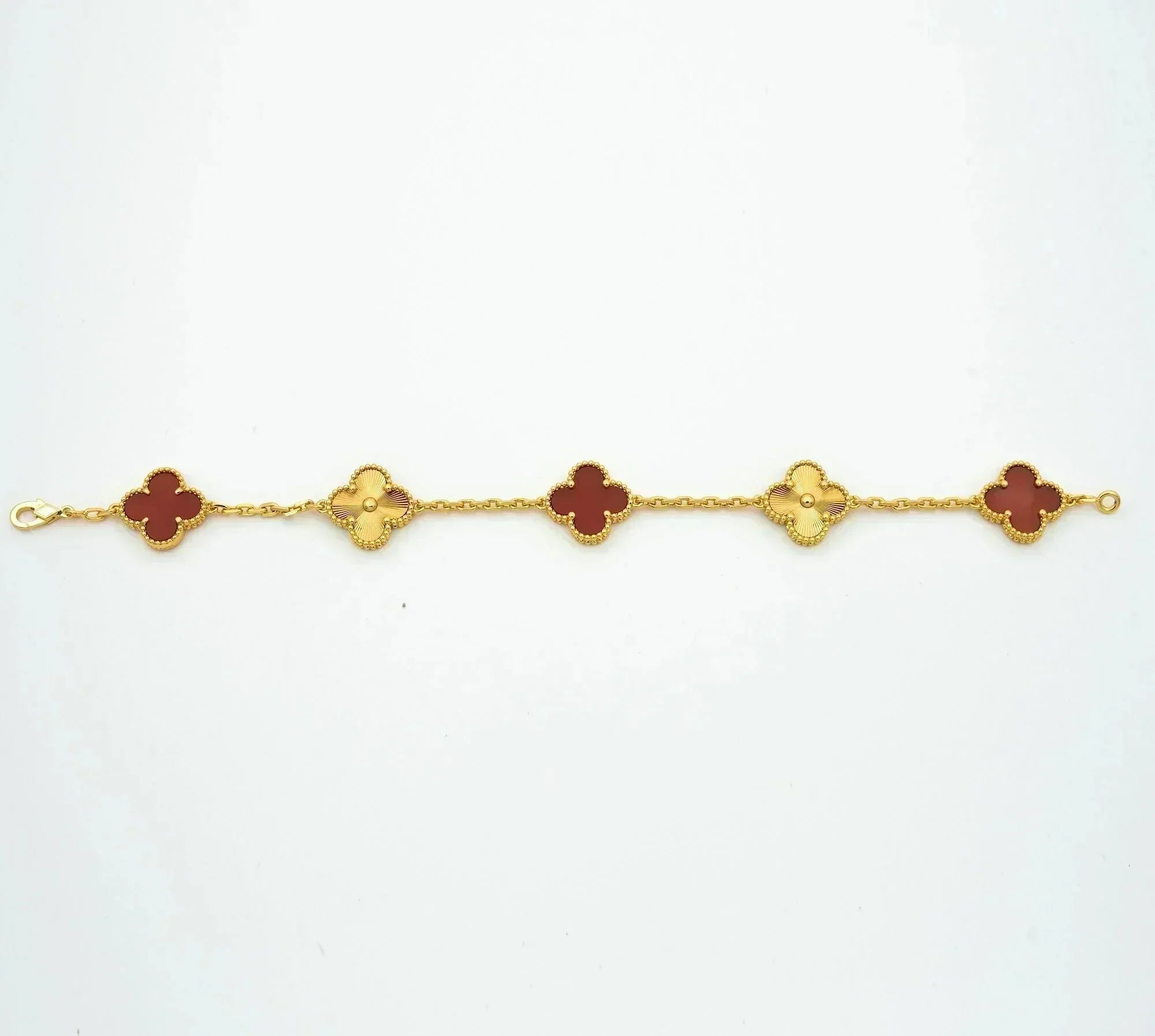 ¡®Imperial¡¯CLOVER  5 MOTIFS CARNELIAN GOLD BRACELET