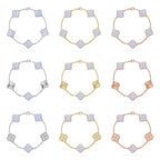 [Imperial]New  CLOVER 5 MOTIF PURPLE CHALCEDONY BRACELET COLLECTION