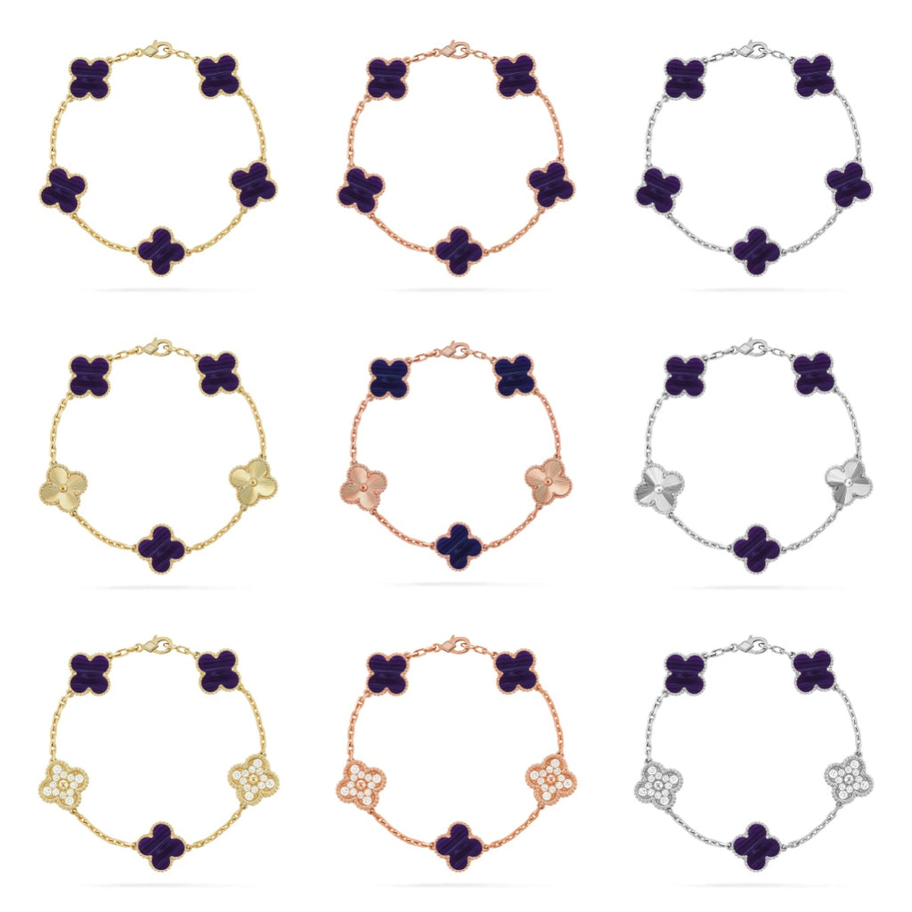 [Imperial]New CLOVER 5 MOTIF PURPLE STRIPES BRACELET COLLECTION