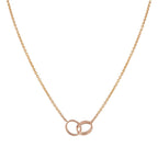 ¡®Imperial¡¯LOVE NECKLACE DOUBLE RING PINK GOLD