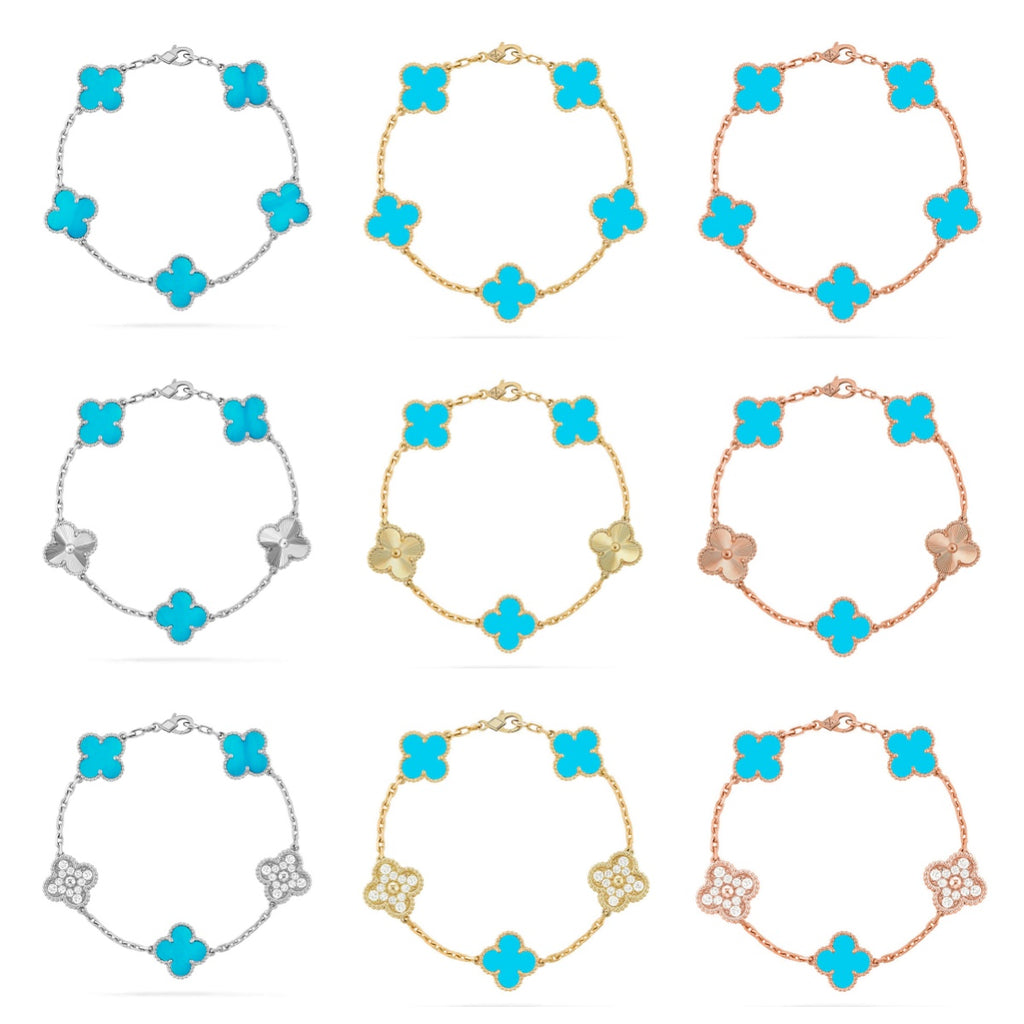 [Imperial]New  CLOVER 5 MOTIF TURQUOISE BRACELET COLLECTION