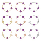 [Imperial]Nueva COLECCIÓN DE BRAZALETE TREBOL 5 MOTIVOS VIOLETA