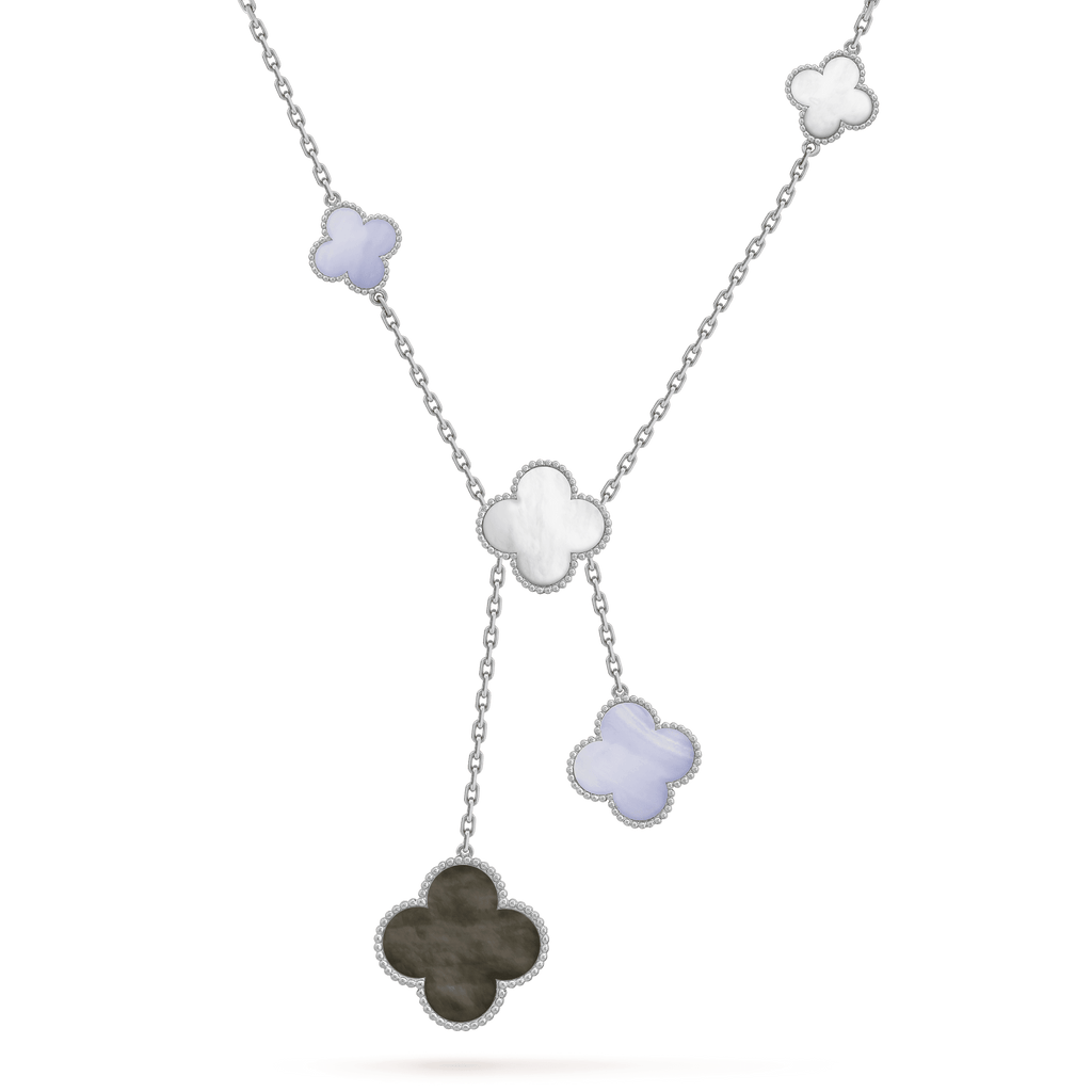 ¡®Imperial¡¯CLOVER MOP CHALCEDONY NECKLACE SILVER 6 MOTIF