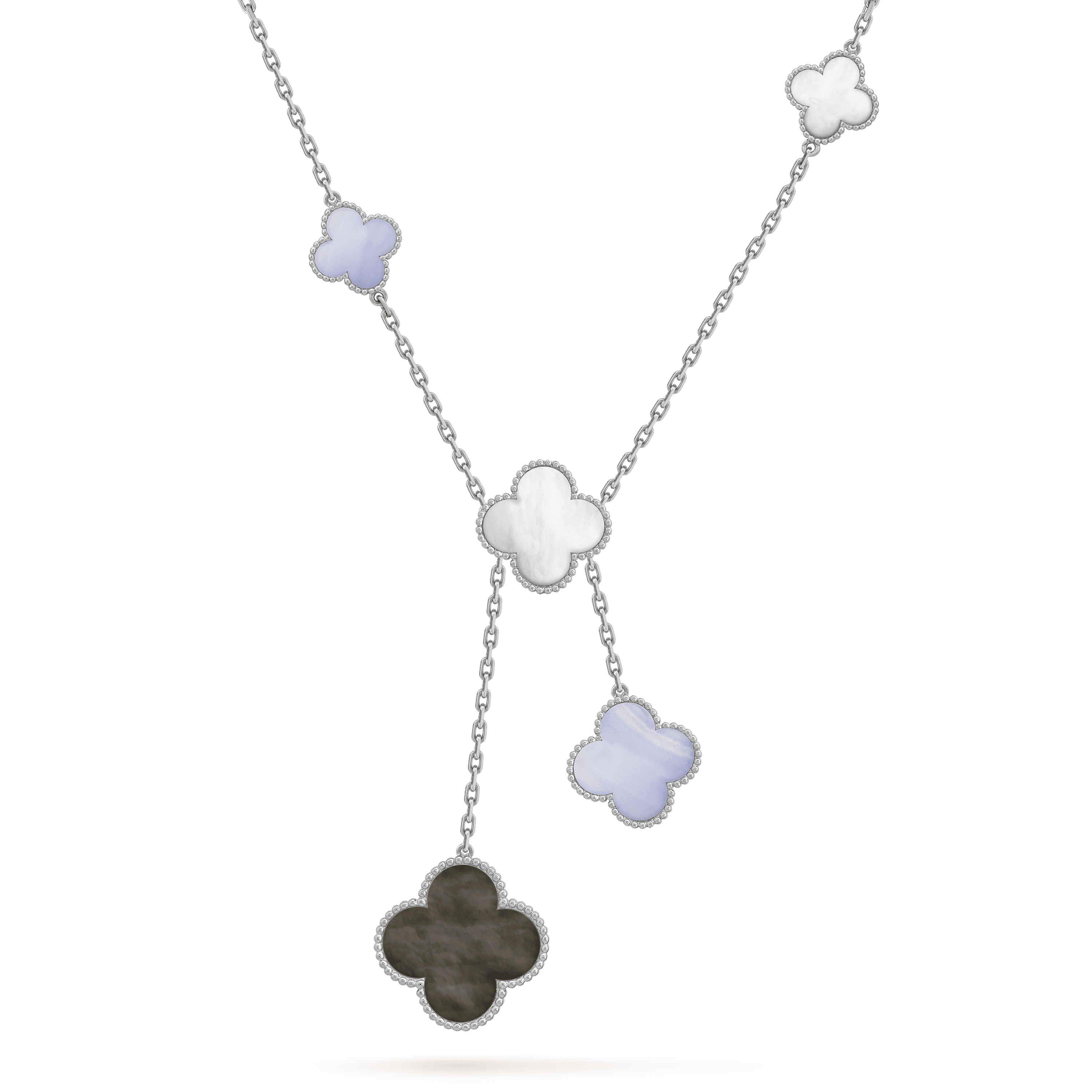 ¡®Imperial¡¯CLOVER MOP CHALCEDONY NECKLACE SILVER 6 MOTIF