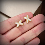 ¡®Imperial¡¯JEUX DE WHITE MOP GOLD DIAMOND EARRINGS