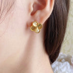 ¡®Imperial¡¯ ARETES DE STUD DE TREBOL MEDIANO