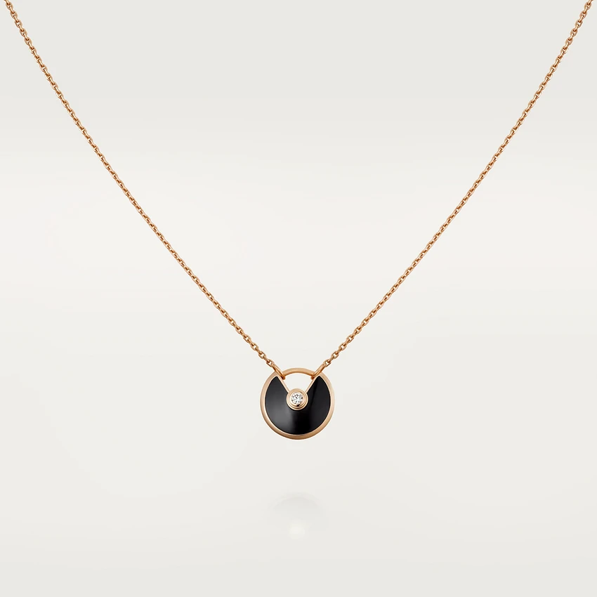 ¡®Imperial¡¯AMULETTE ROSE GOLD ONYX NECKLACE