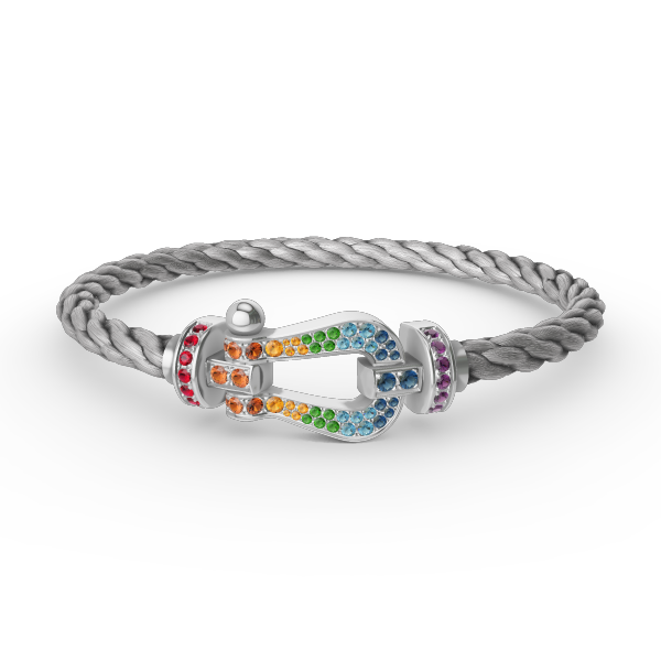 ¡®Imperial¡¯FORC LARGE HORSESHOE  COLORED DIAMOND BRACELET SILVER