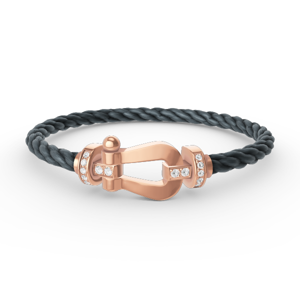 ¡®Imperial¡¯FORCE LARGE HORSESHOE HALF DIAMOND BRACELET ROSE GOLD