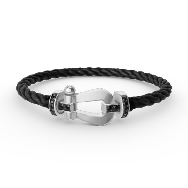 ¡®Imperial¡¯FORCE LARGE HORSESHOE BLACK DIAMOND BRACELET SILVER