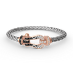¡®Imperial¡¯FORCE LARGE HORSESHOE BLACK WHITE DIAMOND BRACELET ROSE GOLD