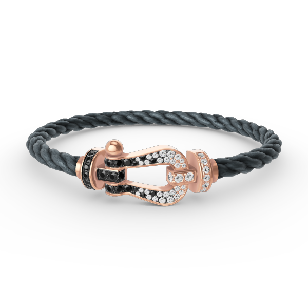 ¡®Imperial¡¯FORCE LARGE HORSESHOE BLACK WHITE DIAMOND BRACELET ROSE GOLD