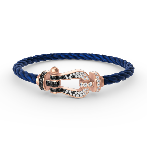¡®Imperial¡¯FORCE LARGE HORSESHOE BLACK WHITE DIAMOND BRACELET ROSE GOLD