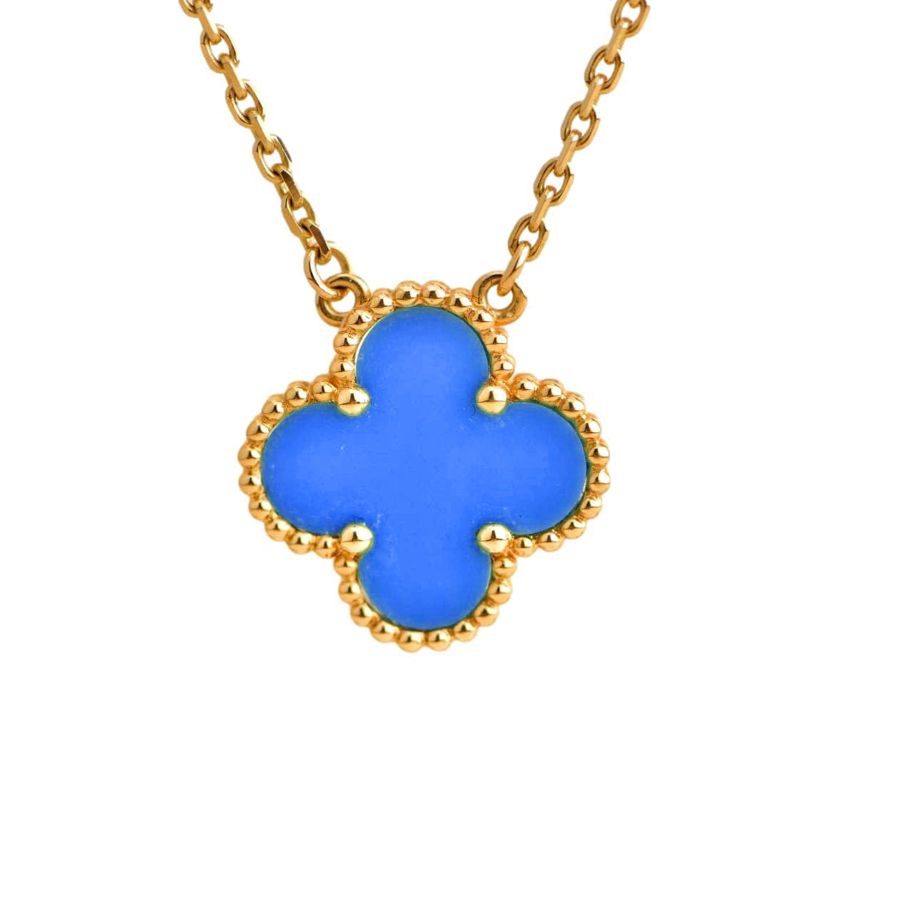 ¡®Imperial¡¯CLOVER 15MM BLUE AGATE NECKLACE