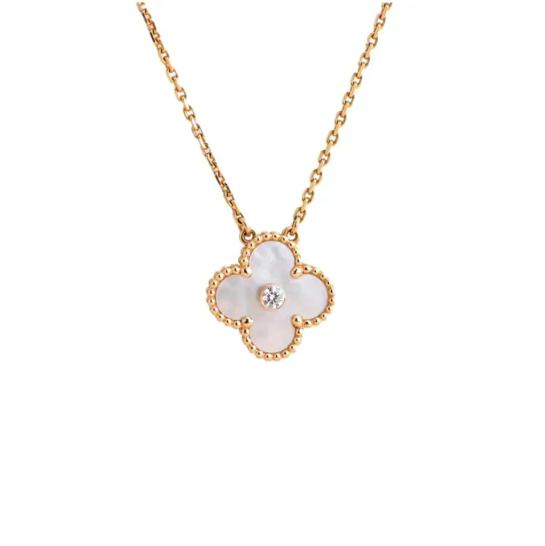 ¡®Imperial¡¯CLOVER 15MM DIAMOND WHITE FRITILLARIA NECKLACE