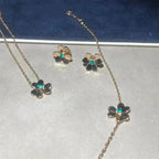 ¡®Imperial¡¯FRIVOLE  FLOWER MALACHITE EARRINGS