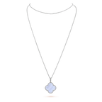 ¡®Imperial¡¯CLOVER SILVER CHALCEDONY BIG CLOVER NECKLACE
