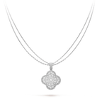 ¡®Imperial¡¯CLOVER 25MM SILVER FULL DIAMOND BIG CLOVER NECKLACE