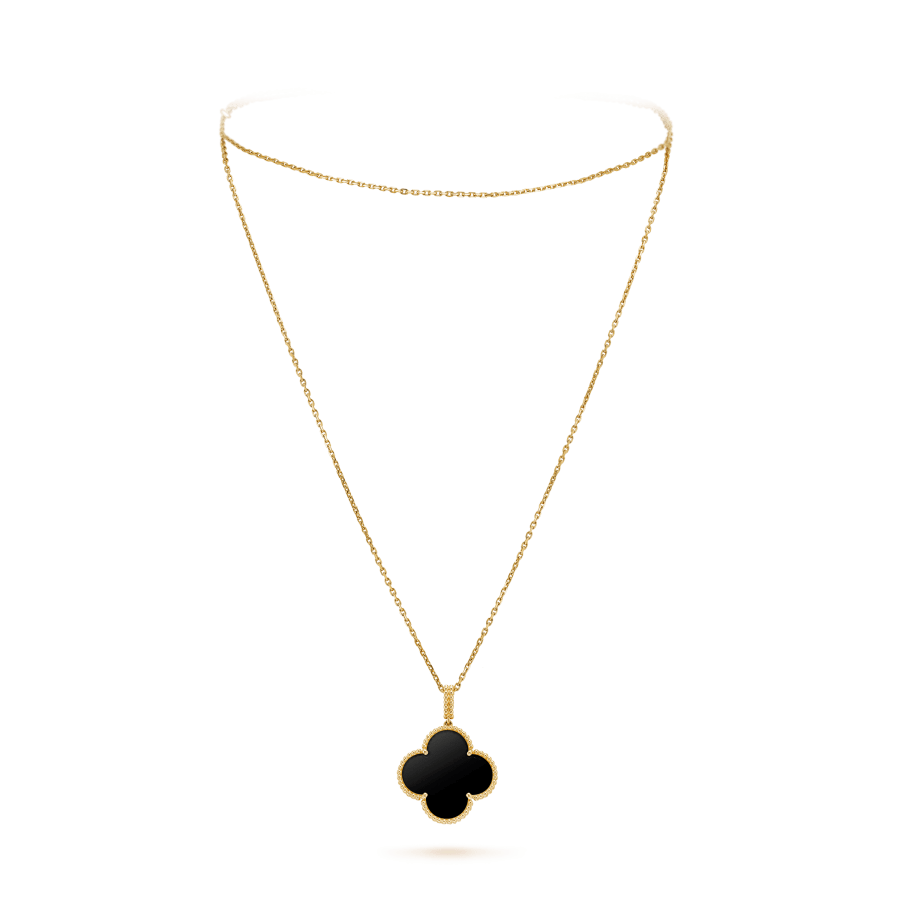 ¡®Imperial¡¯CLOVER 25MM GOLD ONYX BIG CLOVER NECKLACE